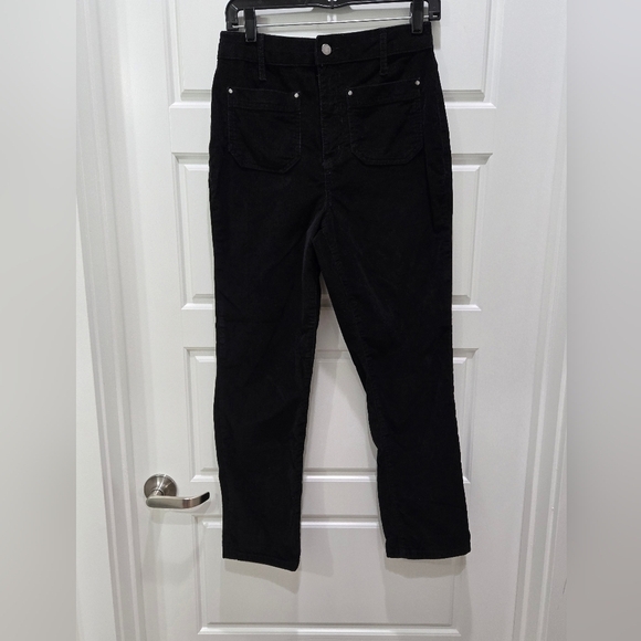 BODEN STRAIGHT LEG BLACK CORDUROY PANTS COTTON ELASTANE ANKLE WOMEN US 6R - Picture 3 of 12